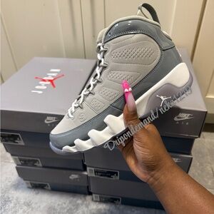 Big Kid’s Air Jordan 9s- Cool Grey